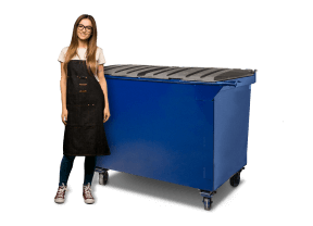 3 yard commercial dumpster for restaurant and office building waste