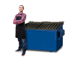 2 yard dumpster with business owner, great for retail and restaurant waste